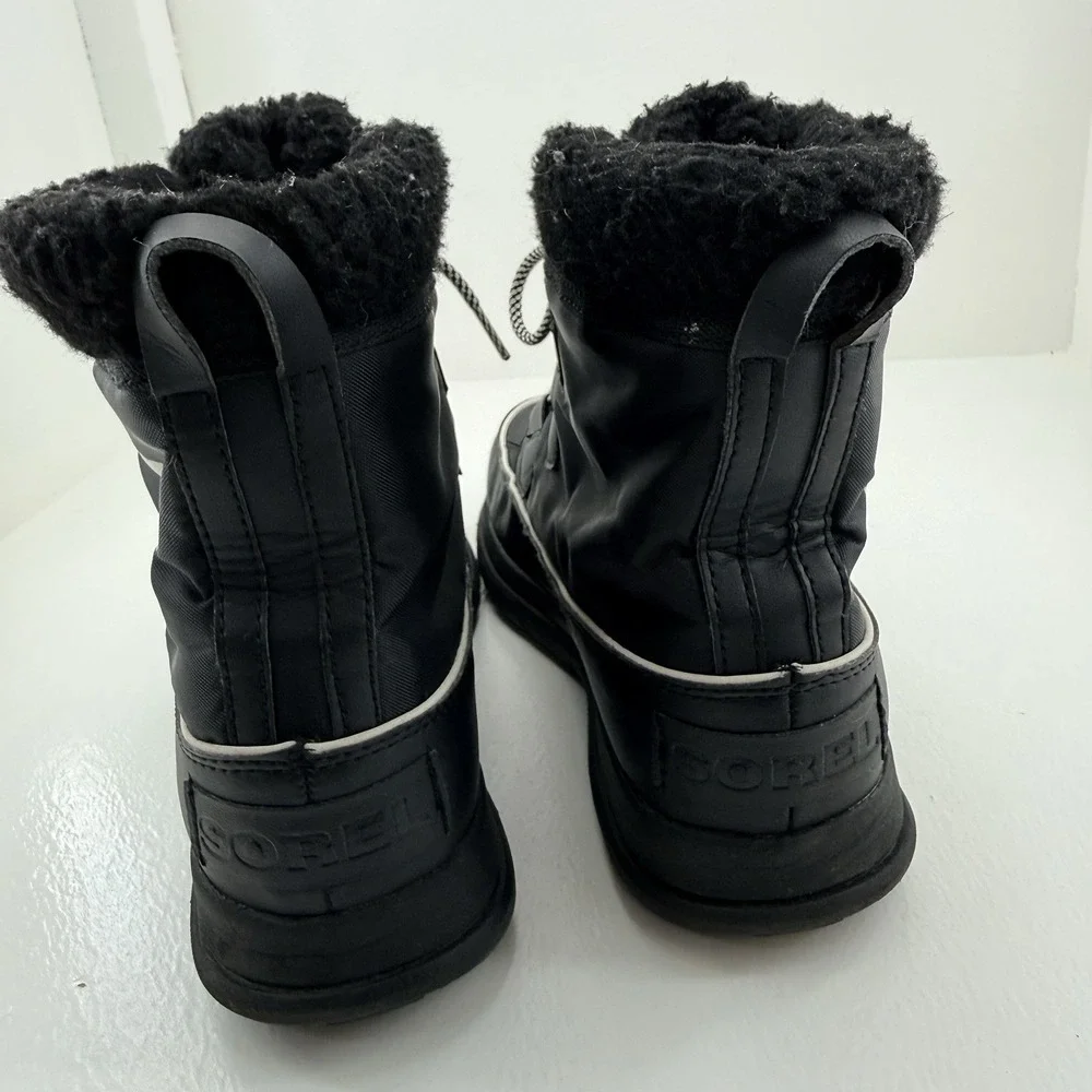 Sorel Explorer Carnival Womens 9.5 Black Waterproof Winter Snow Boots NL3040-010